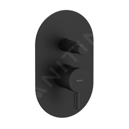 Ravak Espirit - Mitigeur encastré 2 sorties, avec corps d’encastrement, noir mat X070284