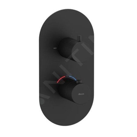Ravak Espirit - Mitigeur thermostatique encastré, 2 sorties, noir mat X070286