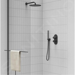 Ravak Espirit - Mitigeur thermostatique encastré, 2 sorties, noir mat X070286