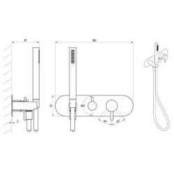 Ravak Espirit - Robinet encastré, pour 2 appareils, avec accessoires, noir mat X070287