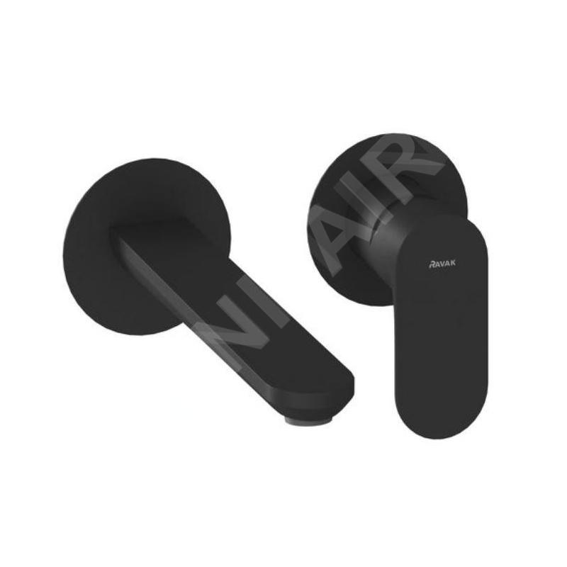 Ravak Eleganta - Mitigeur de lavabo encastré, 2 trous, noir mat X070292
