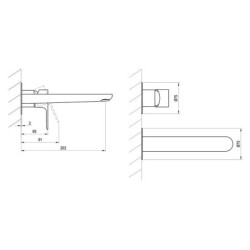 Ravak Eleganta - Mitigeur de lavabo encastré, 2 trous, noir mat X070292