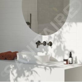 Ravak Espirit - Mélangeur lavabo pour montage encastré, montage 3 trous, avec corps, graphite brossé X070313
