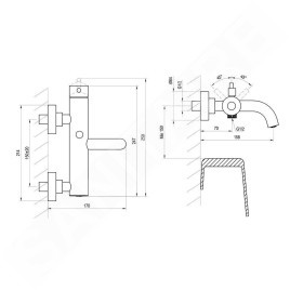 Ravak Espirit - Mitigeur de baignoire, graphite brossé X070316