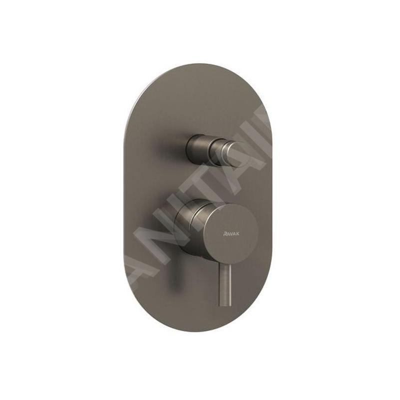 Ravak Espirit - Mitigeur encastré 2 sorties, avec corps d’encastrement, graphite brossé X070321