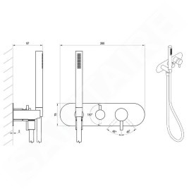 Ravak Espirit - Robinet encastré, pour 2 appareils, avec accessoires, graphite brossé X070324