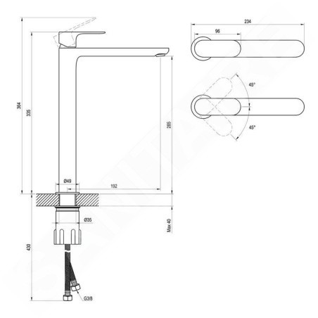 Ravak Eleganta - Mitigeur de lavabo, graphite brossé X070328