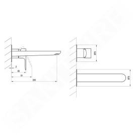 Ravak Eleganta - Mitigeur de lavabo encastré, 2 trous, graphite brossé X070329