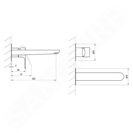 Ravak Eleganta - Mitigeur de lavabo encastré, 2 trous, graphite brossé X070329