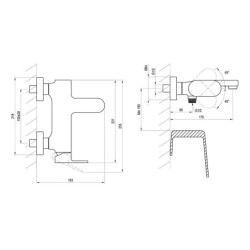 Ravak Eleganta - Mitigeur de baignoire, graphite brossé X070330