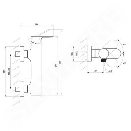 Ravak Eleganta - Mitigeur de douche, graphite brossé X070331