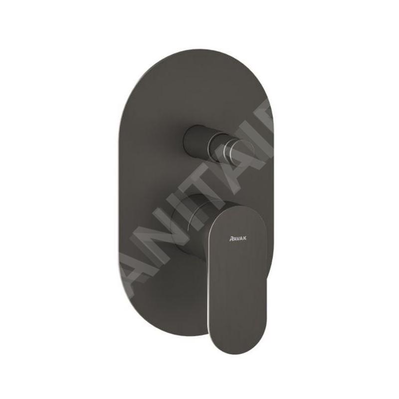 Ravak Eleganta - Mitigeur encastré 2 sorties, avec corps d’encastrement, graphite brossé X070335