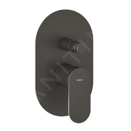 Ravak Eleganta - Mitigeur encastré 2 sorties, avec corps d’encastrement, graphite brossé X070335