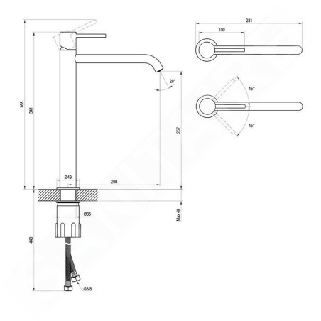 Ravak Espirit - Mitigeur de lavabo, or rose brossé X070348