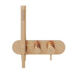 Ravak Espirit - Robinet encastré, pour 2 appareils, avec accessoires, or rose brossé X070361