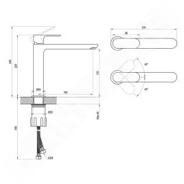 Ravak Eleganta - Mitigeur de lavabo, noir mat X070387