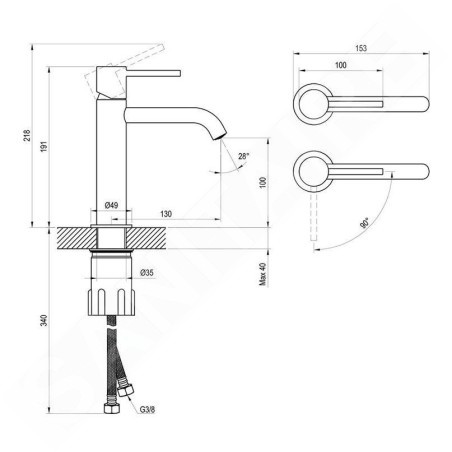 Ravak Espirit - Mitigeur de lavabo, BeCool, chrome X070394