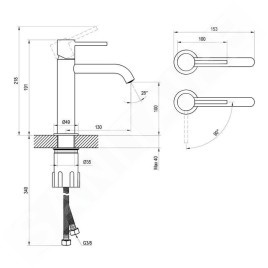 Ravak Espirit - Mitigeur de lavabo, BeCool, noir mat X070396