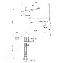 Ideal Standard CeraPlan - Mitigeur de lavabo, noir BD209XG