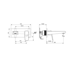 Ideal Standard CeraPlan - Mitigeur de lavabo encastré, noir BD244XG