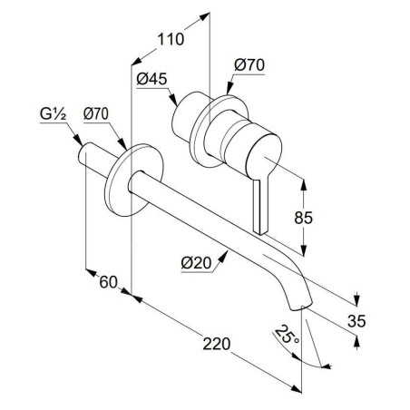 Kludi Nova Fonte - Mitigeur de lavabo encastré, 2 trous, blanc mat 202455315