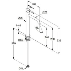 Kludi Nova Fonte - Mitigeur de lavabo, blanc mat 202985315