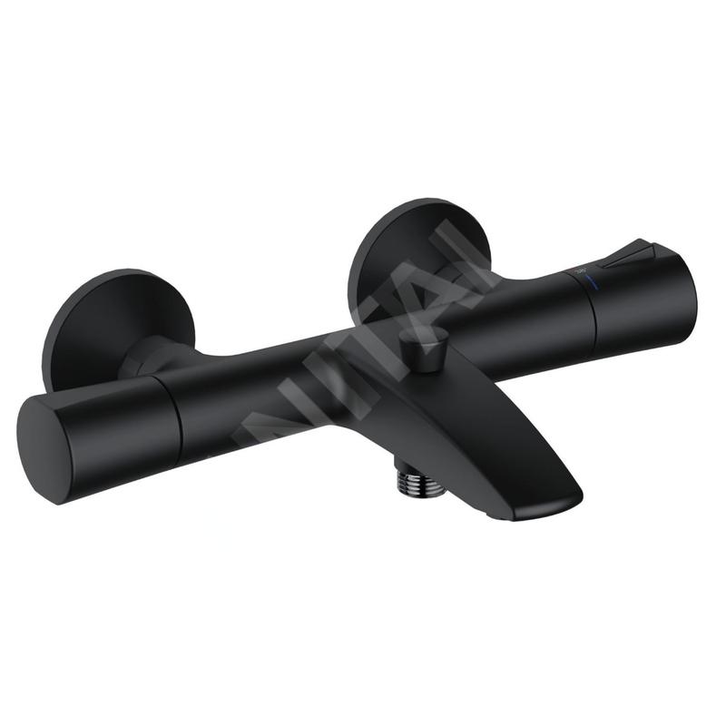 Kludi Zenta SL - Mitigeur thermostatique de baignoire, noir mat 351013938