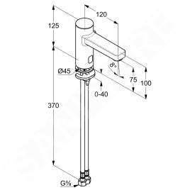 Kludi Zenta SL - Mitigeur de lavabo électronique, alimentation par piles, chrome 3810005WR