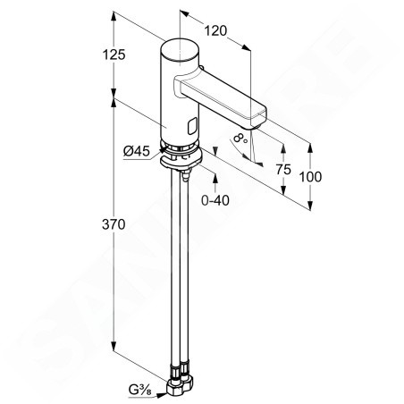 Kludi Zenta SL - Mitigeur de lavabo électronique, alimentation par piles, chrome 3810005WR