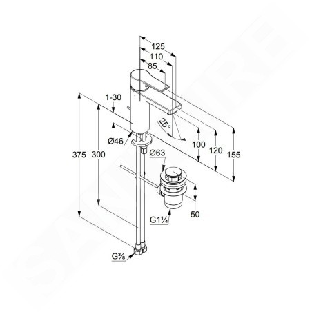 Kludi Zenta SL - Mitigeur de lavabo avec vidage, noir mat 482903965