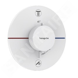 Hansgrohe ShowerSelect Comfort - Mitigeur thermostatique encastré, 2 sorties, blanc mat 15554700