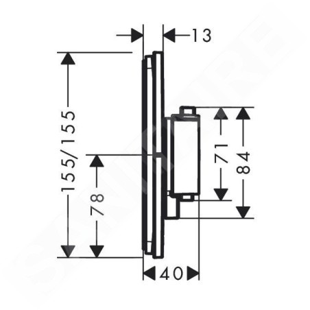 Hansgrohe ShowerSelect Comfort - Mitigeur thermostatique encastré, chrome noir brossé 15571340