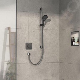 Hansgrohe ShowerSelect Comfort - Mitigeur thermostatique encastré, chrome noir brossé 15581340
