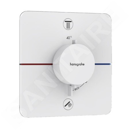 Hansgrohe ShowerSelect Comfort - Mitigeur thermostatique encastré, 2 sorties, blanc mat 15583700