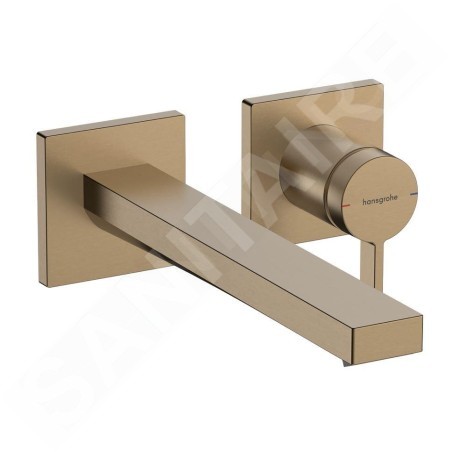 Hansgrohe Tecturis E - Mitigeur de lavabo encastré, avec vidage, installation à 2 trous, EcoSmart, bronze brossé 73051140