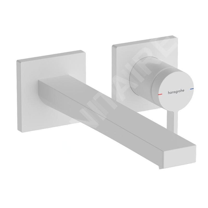 Hansgrohe Tecturis E - Mitigeur de lavabo encastré, avec vidage, installation à 2 trous, EcoSmart, blanc mat 73051700