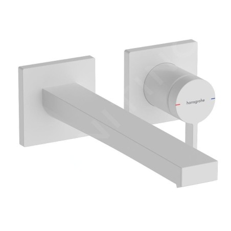 Hansgrohe Tecturis E - Mitigeur de lavabo encastré, avec vidage, installation à 2 trous, EcoSmart, blanc mat 73051700