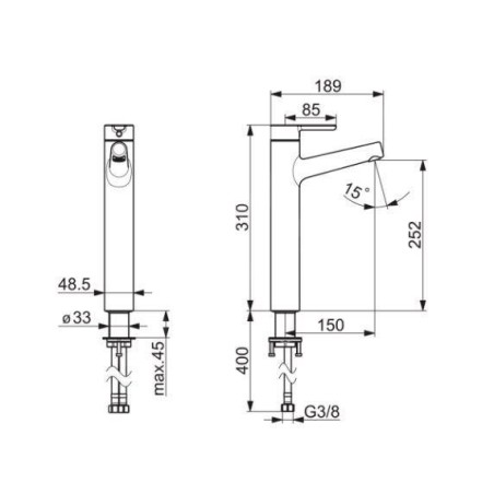 Hansa Designo - Mitigeur de lavabo, chrome 51692283