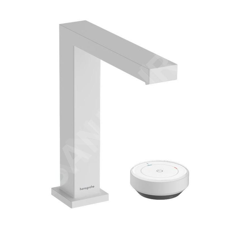 Hansgrohe Tecturis E - Mitigeur de lavabo avec vidage, montage 2 trous, CoolStart, EcoSmart+, blanc mat 73053700
