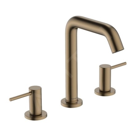 Hansgrohe Tecturis S - Mitigeur de lavabo avec vidage Push-Open, installation à 3 trous, EcoSmart, bronze brossé 73330140