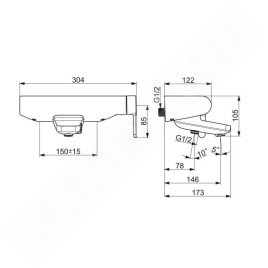 Hansa Designo - Mitigeur de baignoire, chrome 51852183