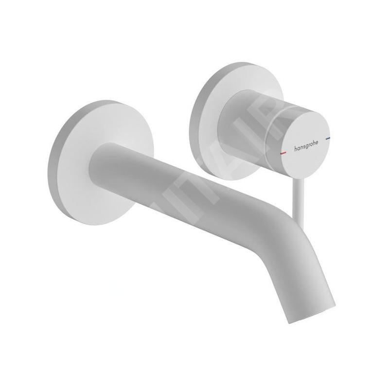 Hansgrohe Tecturis S - Mitigeur de lavabo encastré, avec vidage, installation à 2 trous, EcoSmart, blanc mat 73350700