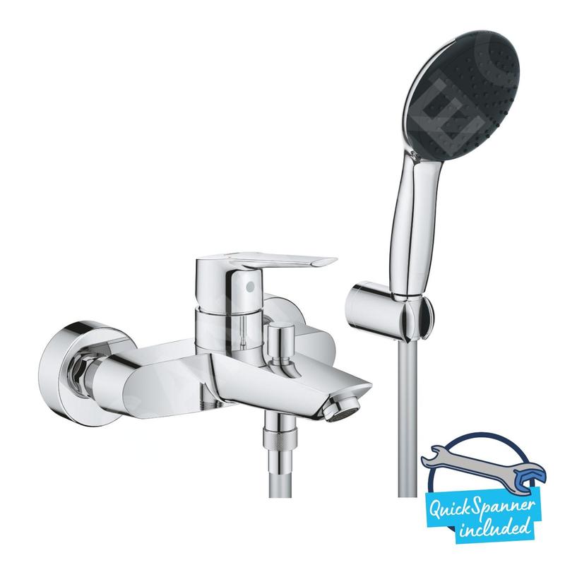 Grohe QuickFix Start - Mitigeur de baignoire avec accessoires, chrome 25283002