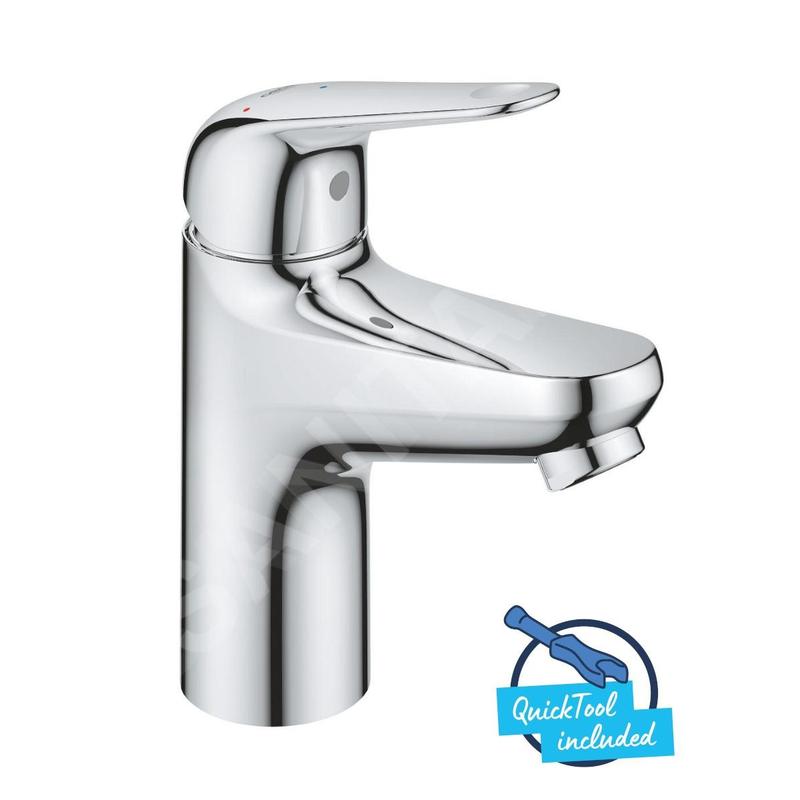 Grohe Swift - Mitigeur de lavabo avec bonde Push-Open, ouverture sur froid, chrome 24323001