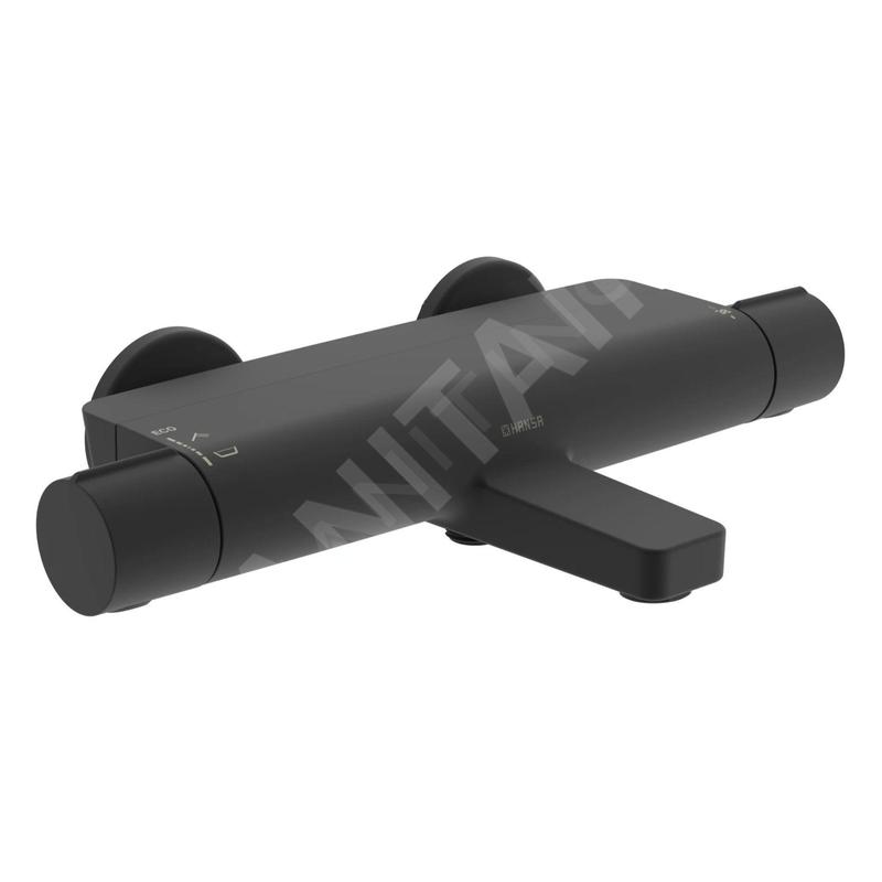 Hansa Optima - Mitigeur thermostatique de baignoire, noir mat 6513220133