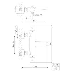 Steinberg 340 - Mitigeur thermostatique de baignoire, chrome 340 3100