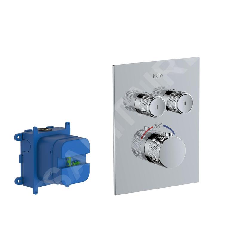kielle Arkas I - Mitigeur thermostatique encastré, avec corps d´encastrement, pour 2 sorties, chrome 10611200