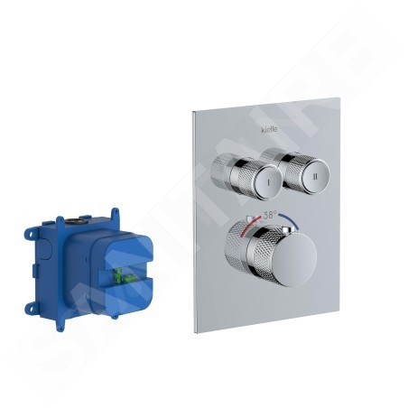 kielle Arkas I - Mitigeur thermostatique encastré, avec corps d´encastrement, pour 2 sorties, chrome 10611200