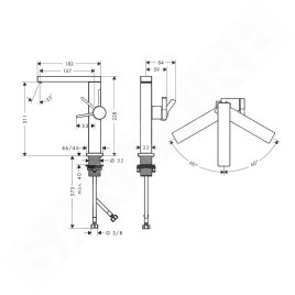 Hansgrohe Tecturis E - Mitigeur de lavabo avec vidage Push-Open, CoolStart, EcoSmart, bronze brossé 73063140