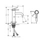 Hansgrohe Tecturis S - Mitigeur de lavabo, CoolStart, EcoSmart, noir mat 73317670